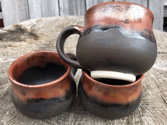 Coffee Mug, Potbelly, Stoneware, Ancient Copper Glaze