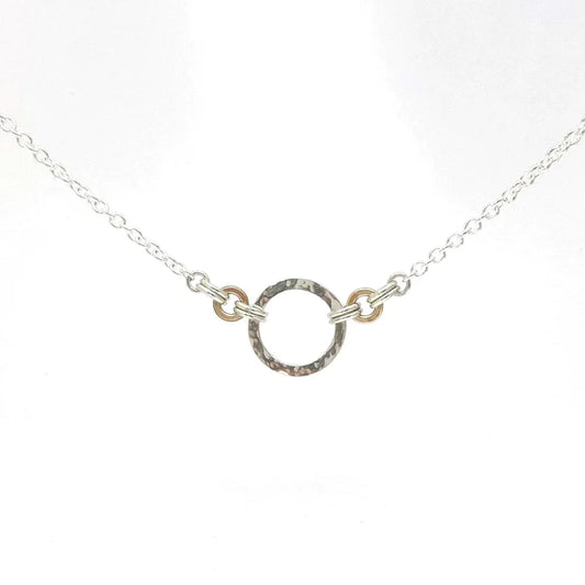 Necklace, Kindness, choker, Sterling silver, 14k Yellow Gold