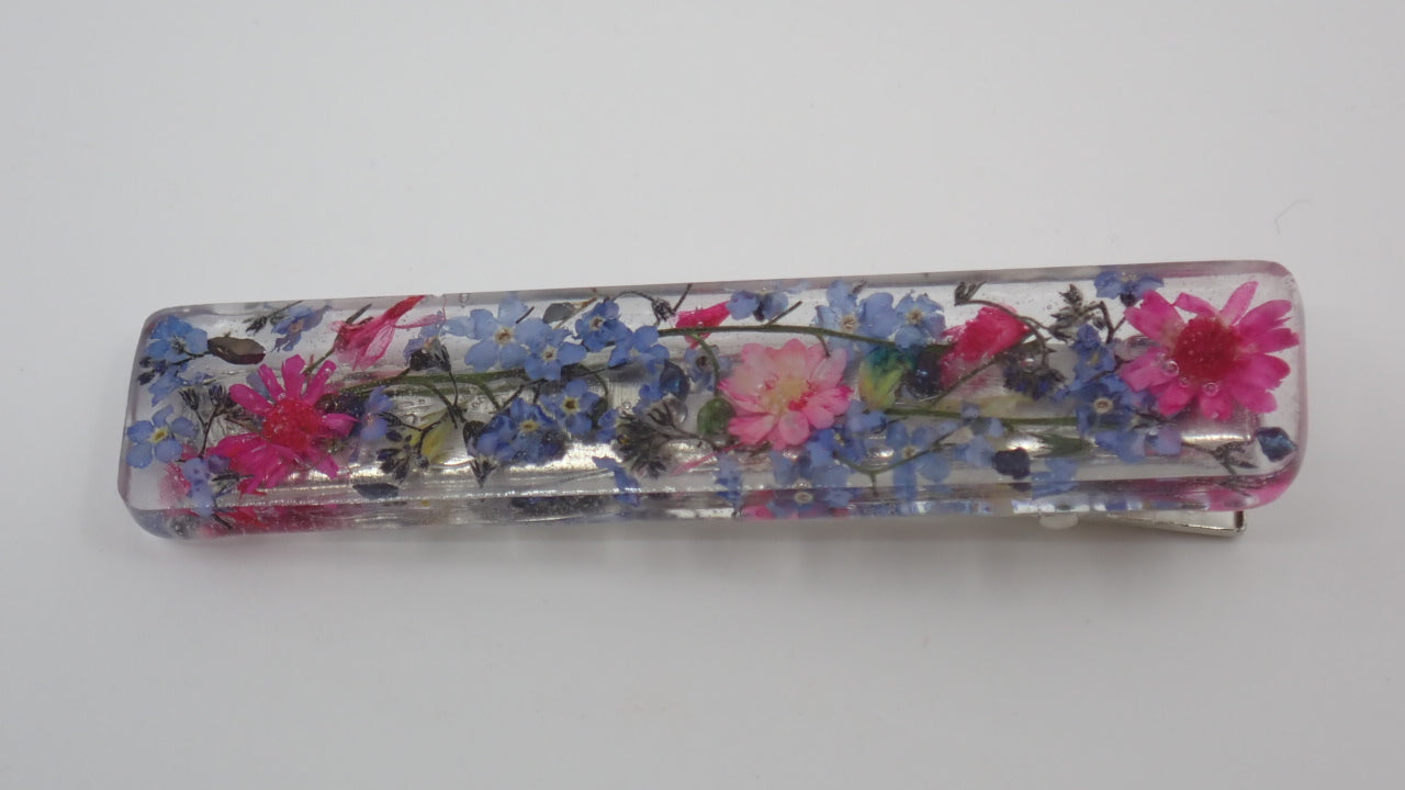 Hair Clips, Dried Flowers, Resin, Rectangle and Teardrop Shapes