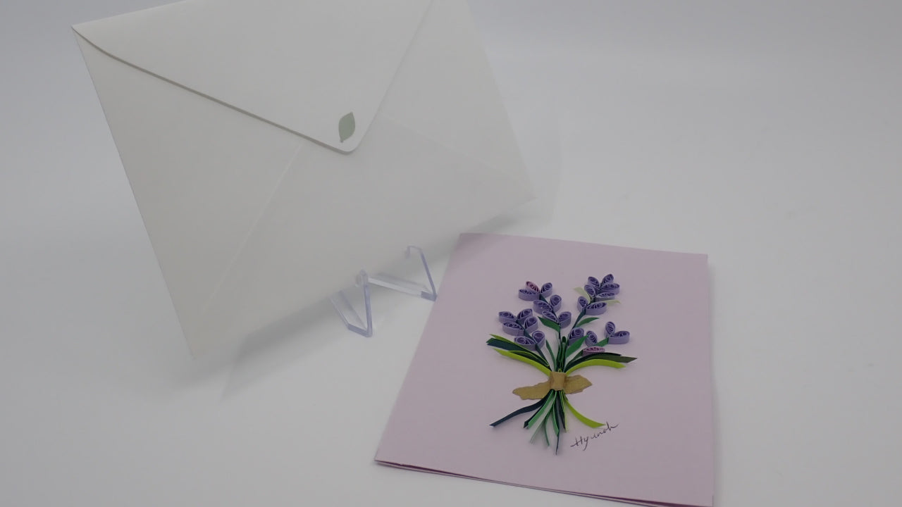 Greeting Card, Lavender Bouquet, Quilling Art