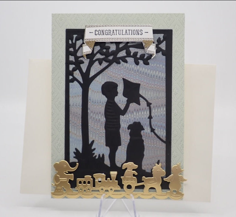 Congratulations Card, Children's Play Scenes, Victorian Inspired (+ Options)