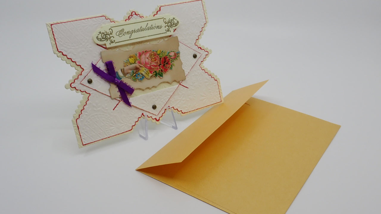 Congratulations Card, Antique Calling Card, Victorian Inspired