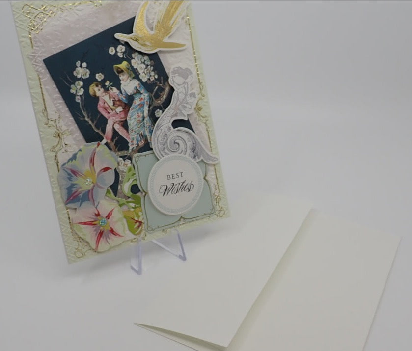 Wedding Card, "Best Wishes" Victorian Inspired