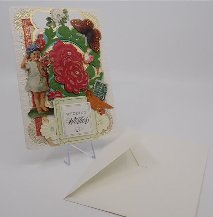 Wedding Card, "Wedding Wishes", Victorian Inspired