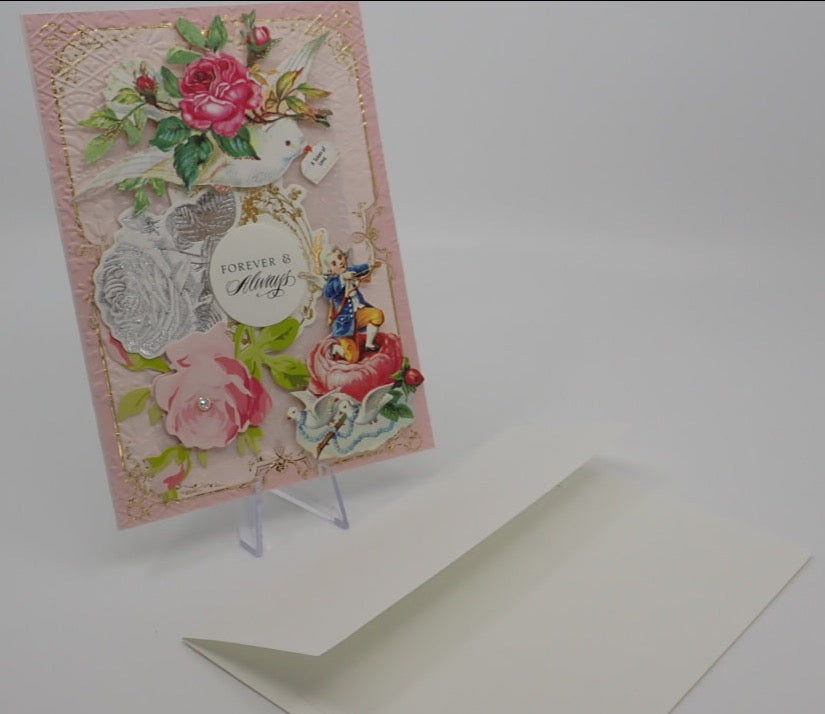 Wedding Card, "Forever & Always", Victorian Inspired