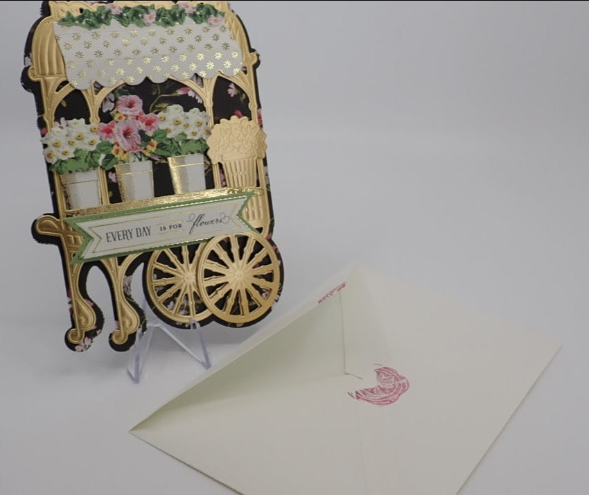 Thank You Card, "Everyday is for Flowers", Easel Card, Victorian Inspired