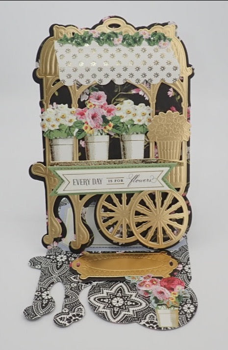 Thank You Card, "Everyday is for Flowers", Easel Card, Victorian Inspired