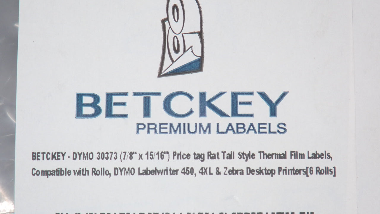 7/8" x 15/16" Betckey Labels / Price Tag Rat Tail Style
