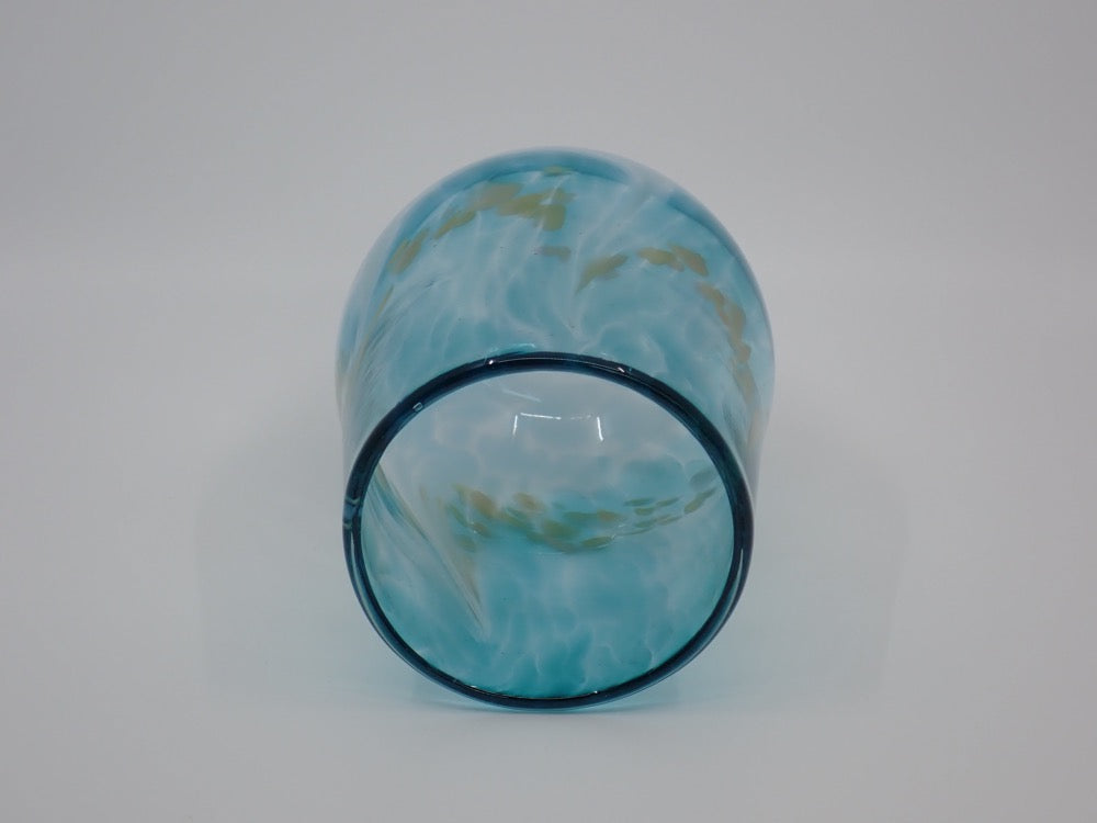 Wine Glass, Stemless, Glass, Handblown, Rich with Colour