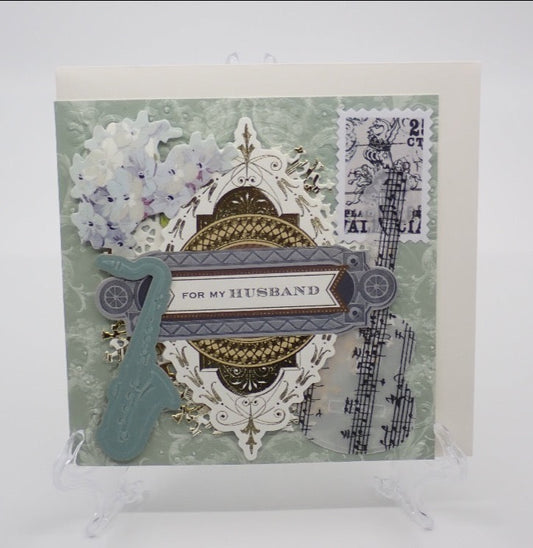 Father's Day Card, Victorian Inspired, Square