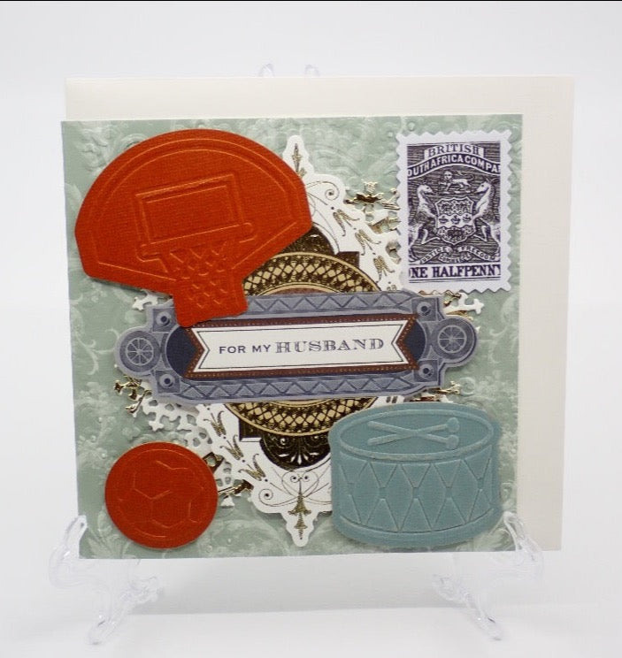 Father's Day Card, Victorian Inspired, Square
