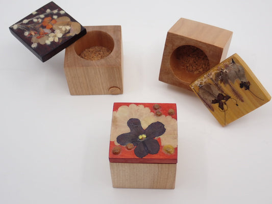 Little Box for a Secret, Wood, Pressed Flowers