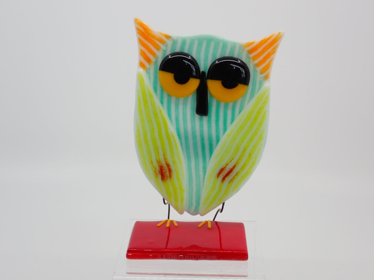 Owl, Standing, Stained Glass, Fused, Multi-coloured (+ Options)