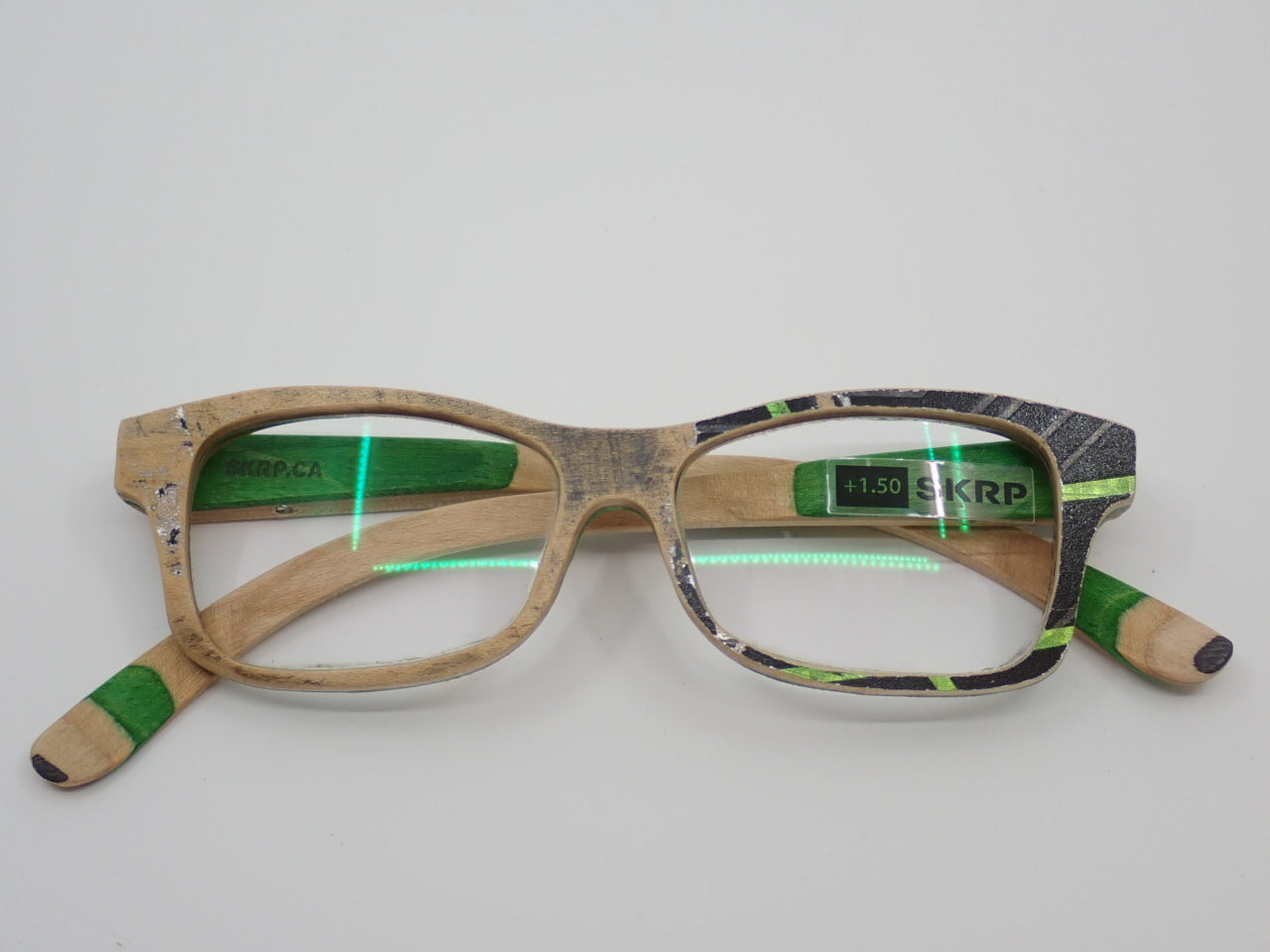 Reading Glasses, +1.50 Magnification, Recycled Skateboards (+ Options)