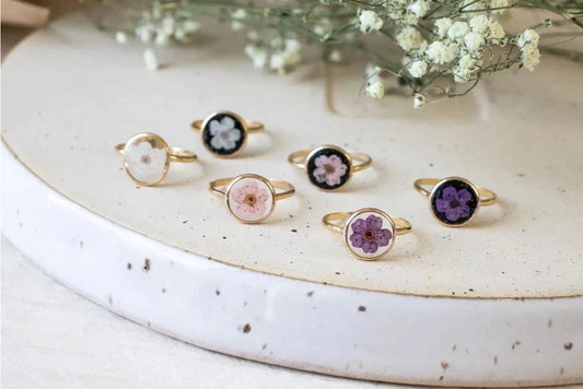Pink Pressed Flower Ring (+ Options)