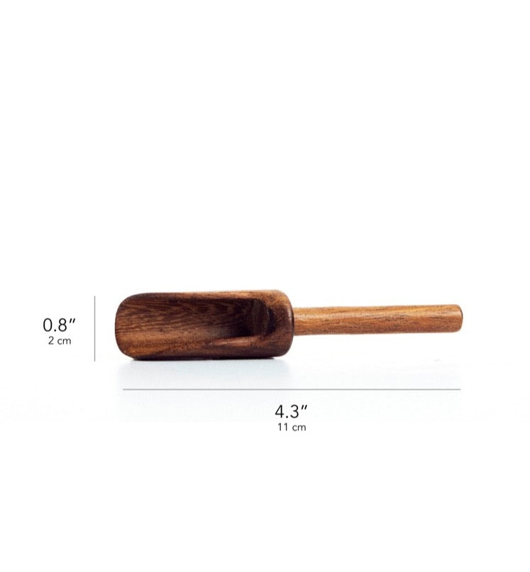Spice Scooper, Rectangle Scoop, Short Handle, Robles Wood