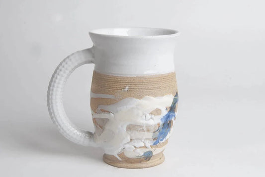Coffee Mug, Ceramic, Blue and Sand, Extra-Large