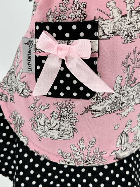 Apron, Young Girl, Pink Toile, Cotton/Polyester