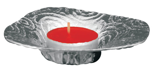 Candle Holder, Pewter, Textured, with T-Lite
