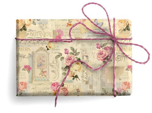 Roses and Musical Scores/ Kartos Italian Wrapping Paper