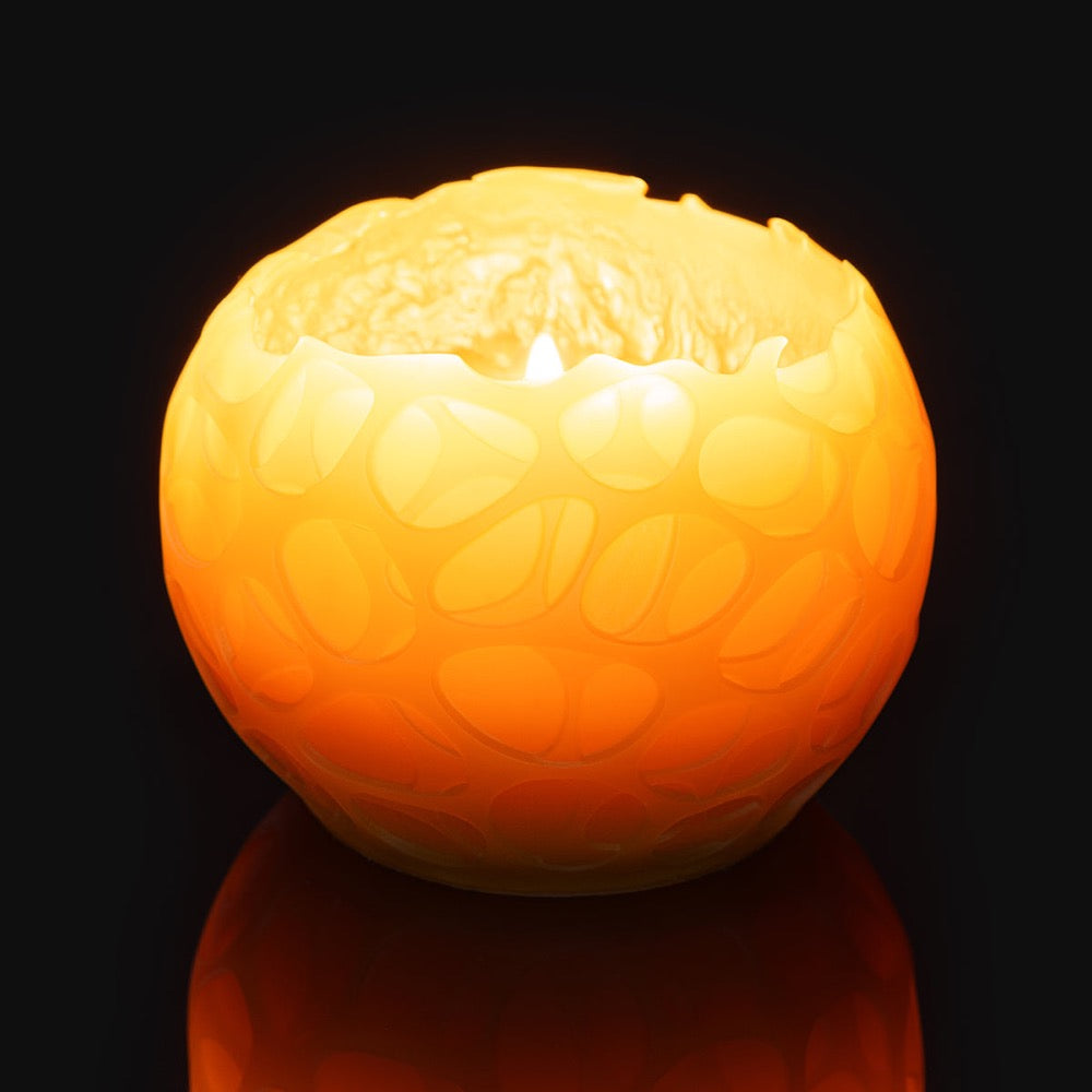 Candle, Round, 100% Pure Beeswax, Pebbles