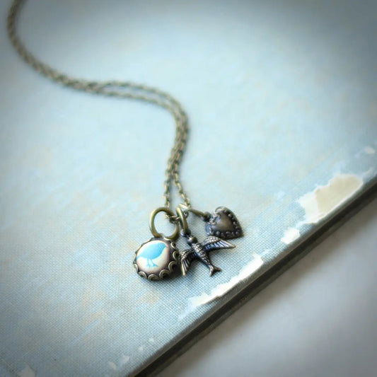 Necklace, Bluebird of Happiness Charms