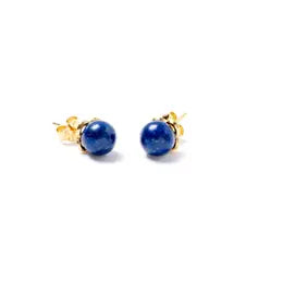 Earrings, Bleu Oriental, Brazilian Sodalite, Gold-filled