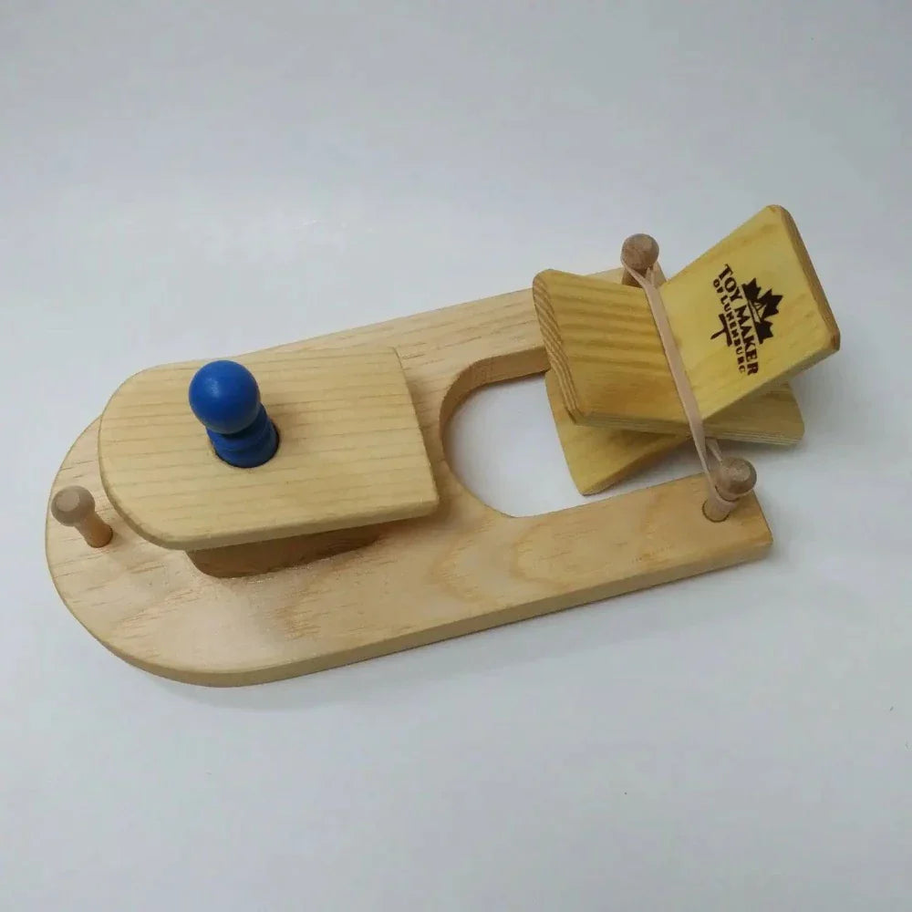 Paddle Toy Boat, Wooden, Elastic Powered, Kids