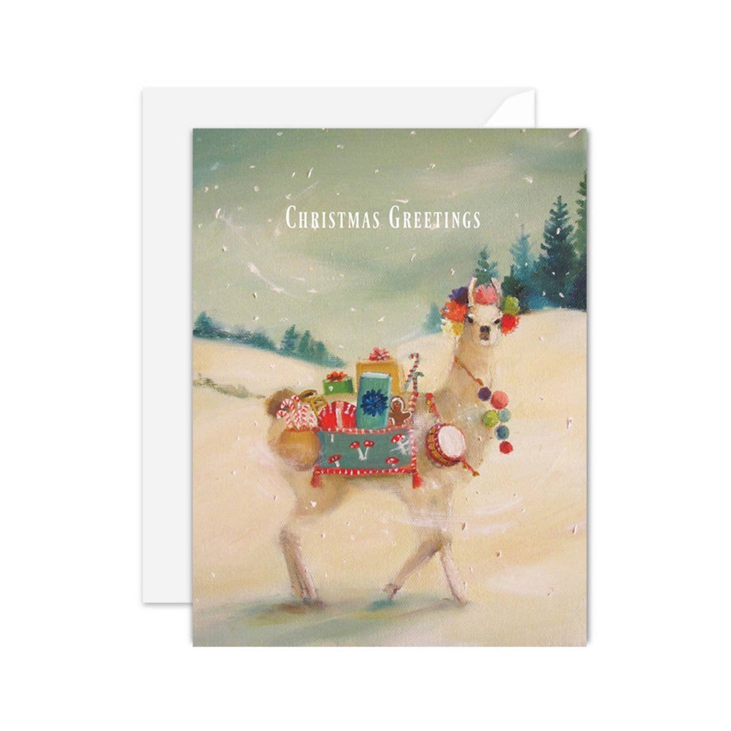 Greeting Card, Christmas, Northern Llama