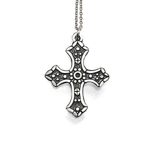 Necklace, Cross, Pewter