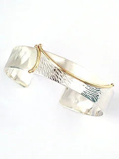 Bracelets, Branch, Cuff, Sterling silver, 14k Gold