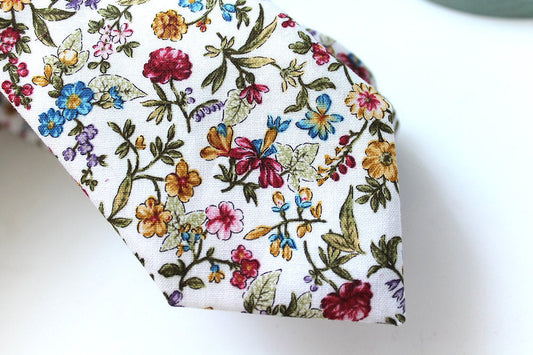 Necktie, Fall Floral, Cotton, Multi-Coloured