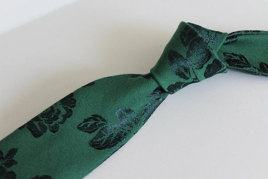 Necktie, Forest Green, Subtle Floral