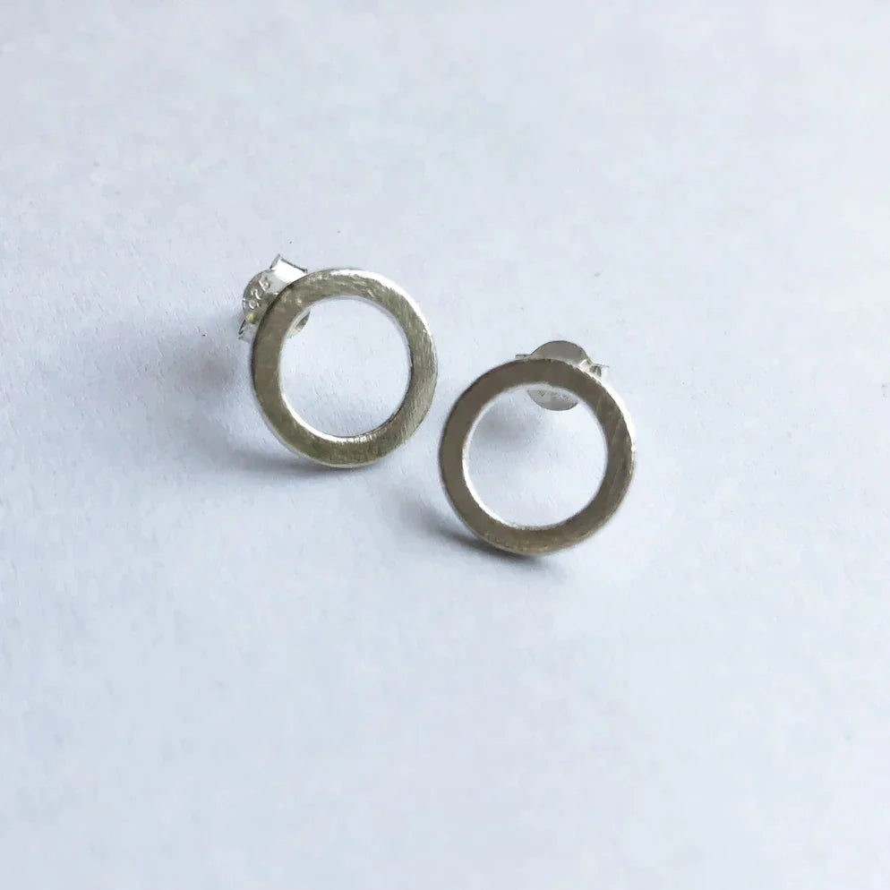 Earrings, Studs, Geo, Circle, Sterling Silver