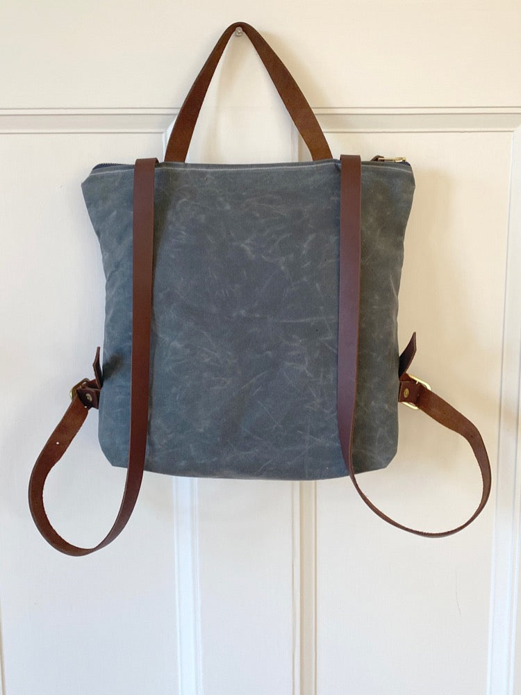 Backpack, Tofino, Waxed canvas, Cowhide straps