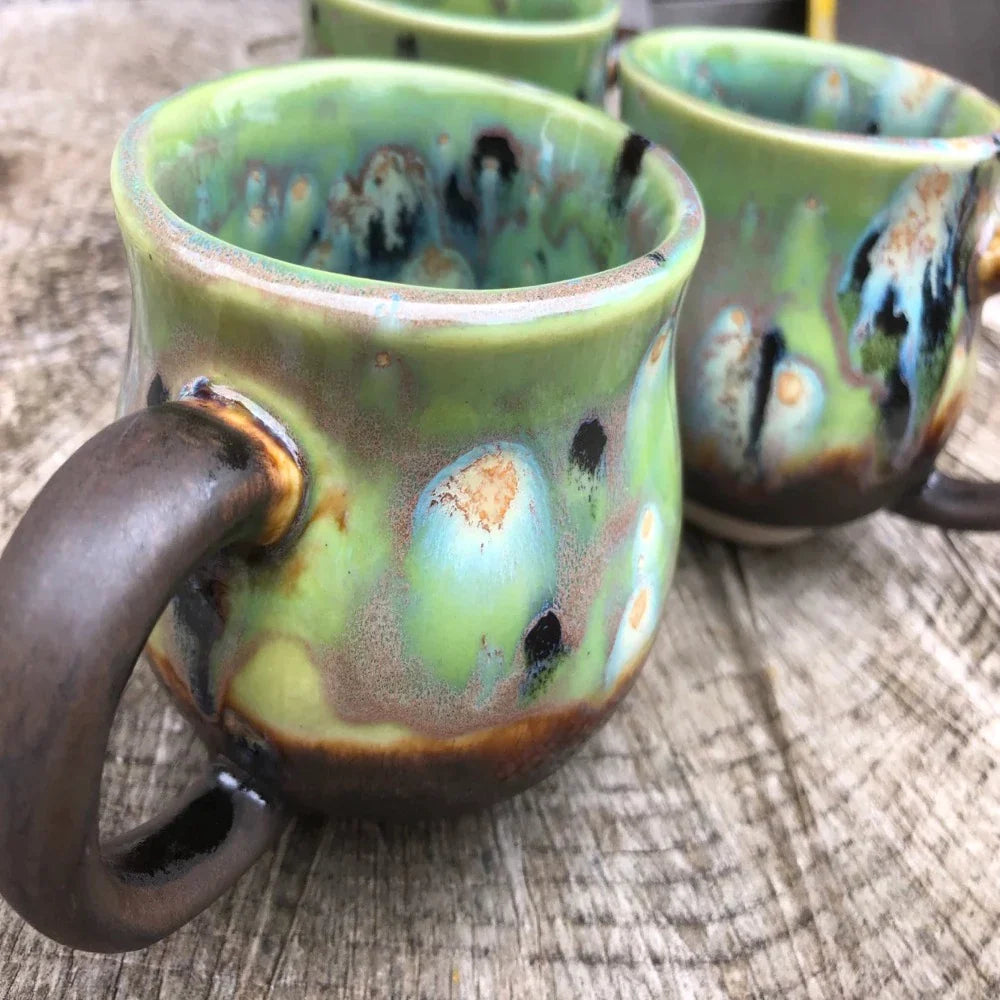 Coffee Mugs, Potbelly, Stoneware, Jungle Jazz