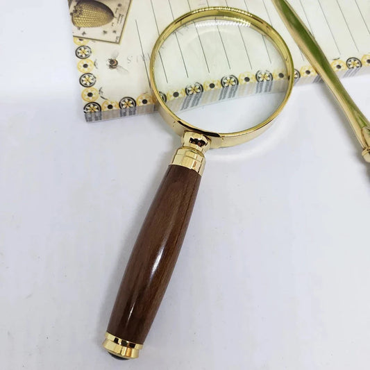 Magnifying Glass, 10x Magnification, Chocolate Maple Handle