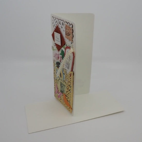 Anniversary Card, Victorian Inspired, Ephemeral Pocket, "Happy Anniversary", Paper Craft