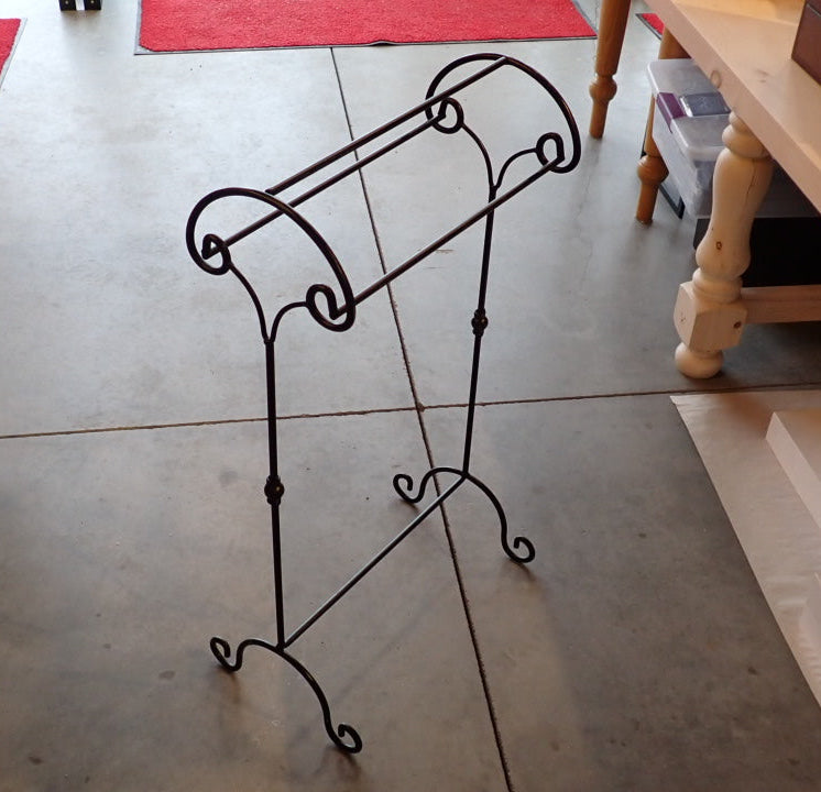 Towel Rack, Black Metal, Victorian Style