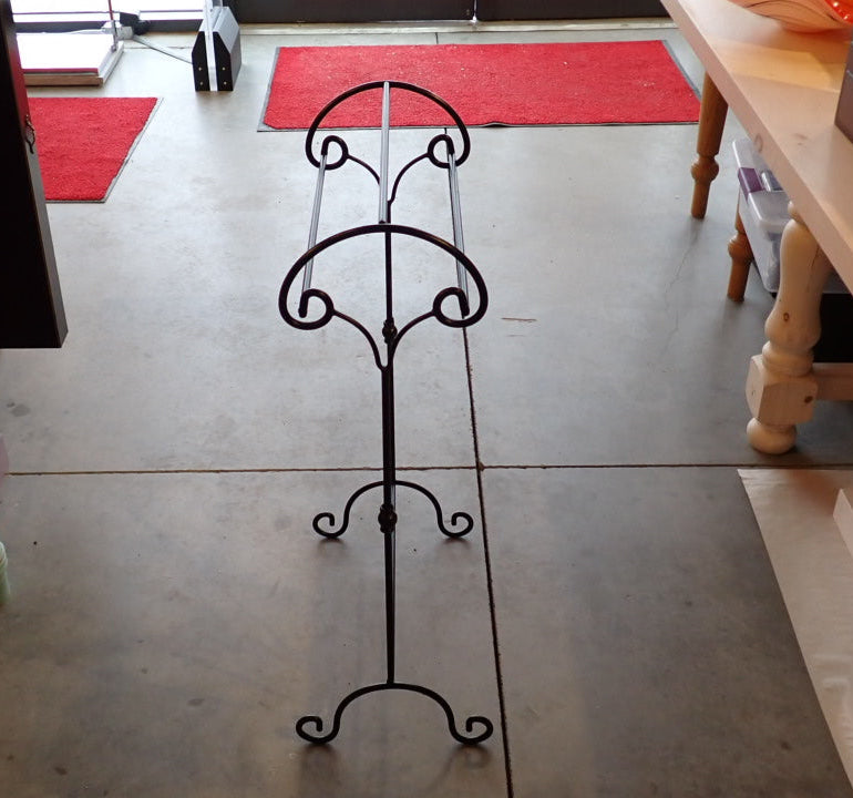 Towel Rack, Black Metal, Victorian Style