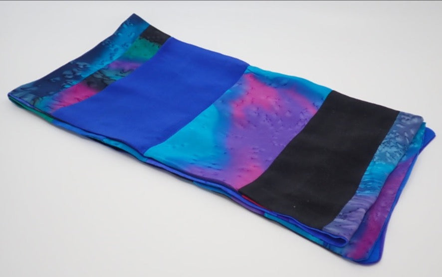 Silk Scarf, Hand-Painted, Pieced Scarf