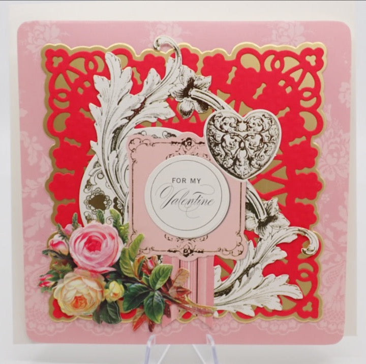 Valentine's Day Card, Victorian Collage, Tea Cup Pop-Up