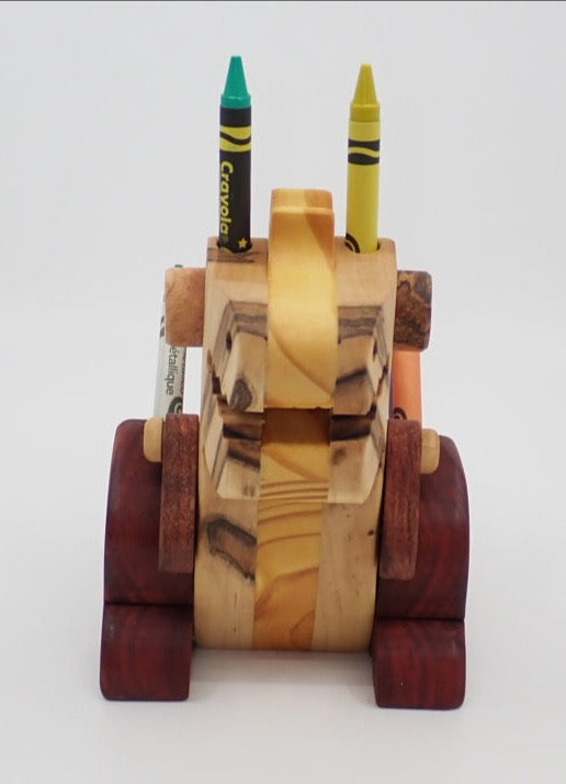 Pencil holder, Wood toy, Baby Spinosaurus, front view