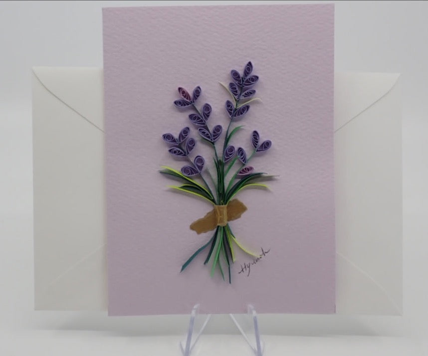 Greeting Card, Lavender Bouquet, Quilling Art