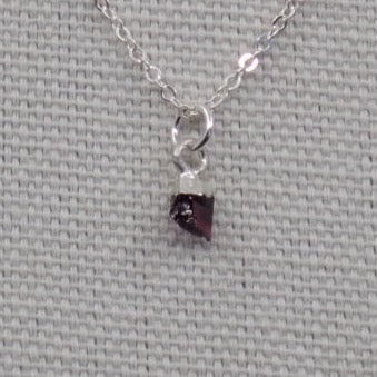 Necklace, Tiny Rough Gemstone, Sterling Silver (+ Options)