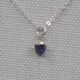 Necklace, Tiny Rough Gemstone, Sterling Silver (+ Options)