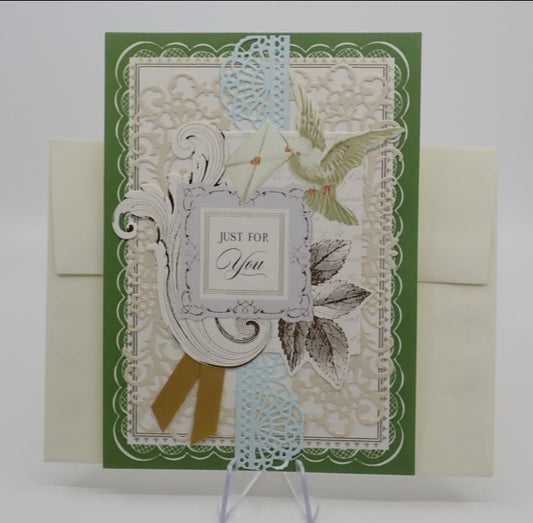 Thank You Card, "Just For You", Pop-Up Card, Victorian Inspired