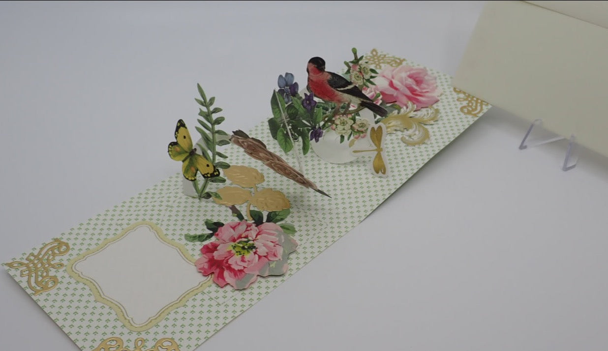 Thank You Card, "Just For You", Pop-Up Card, Victorian Inspired