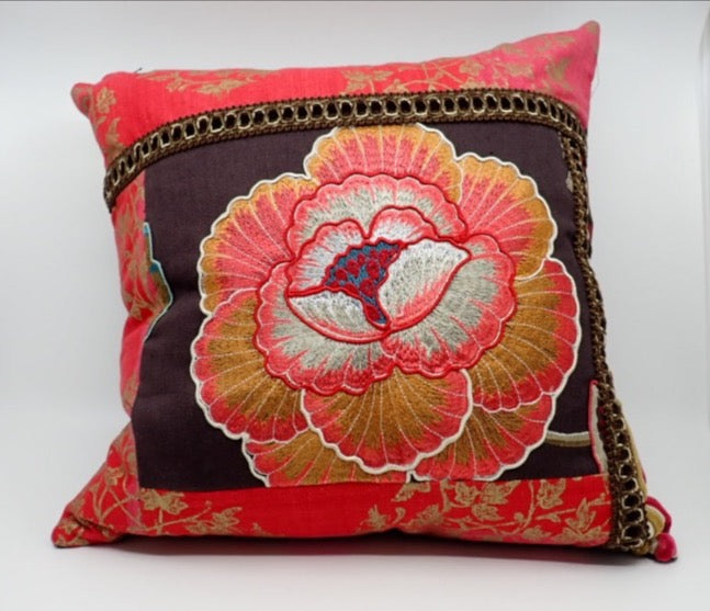 Pillows, Bohemian Style, Brown and Red