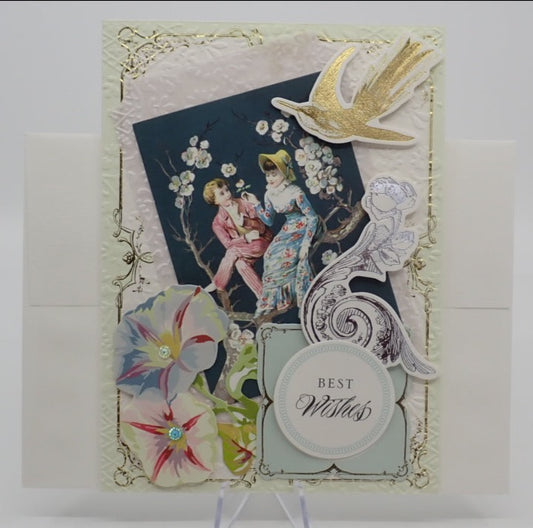 Wedding Card, "Best Wishes" Victorian Inspired